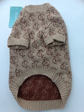 TCL Knit 🐶 Dog Sweater in Beige and Brown Size L